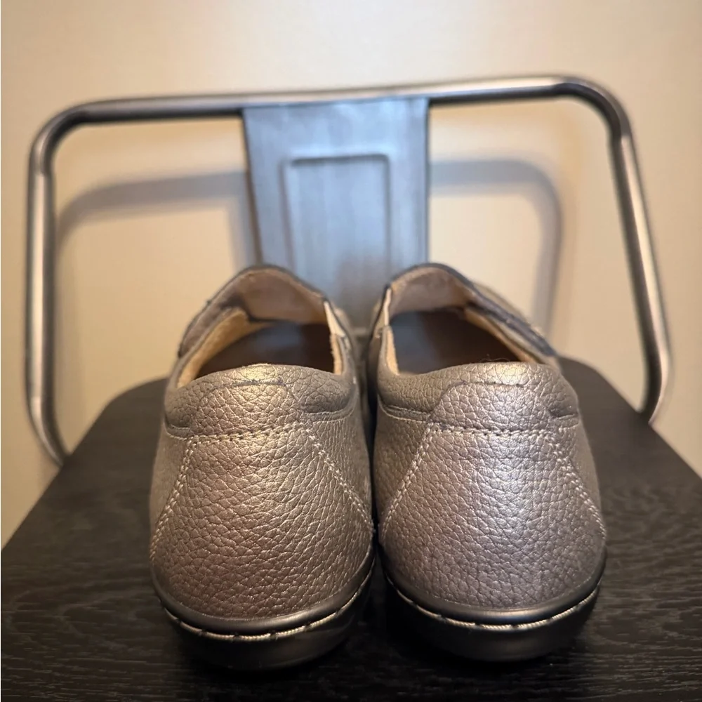 Geoleleph Women’s Size 11 Pewter Leather Comfort Slip-On Shoes Orthopedic